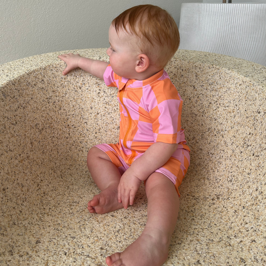 Short Sleeve Unisex One Piece with Zipper - Ari