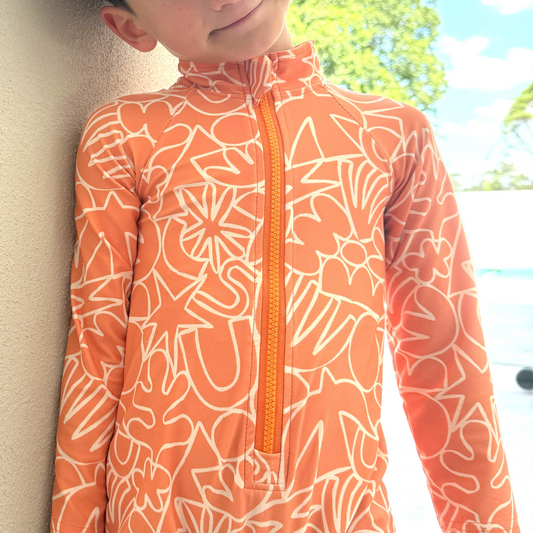 Long Sleeve Unisex One Piece with Zipper - Cove