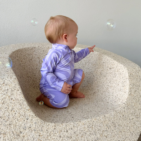 Long Sleeve Unisex One Piece with Zipper - Purple Finn