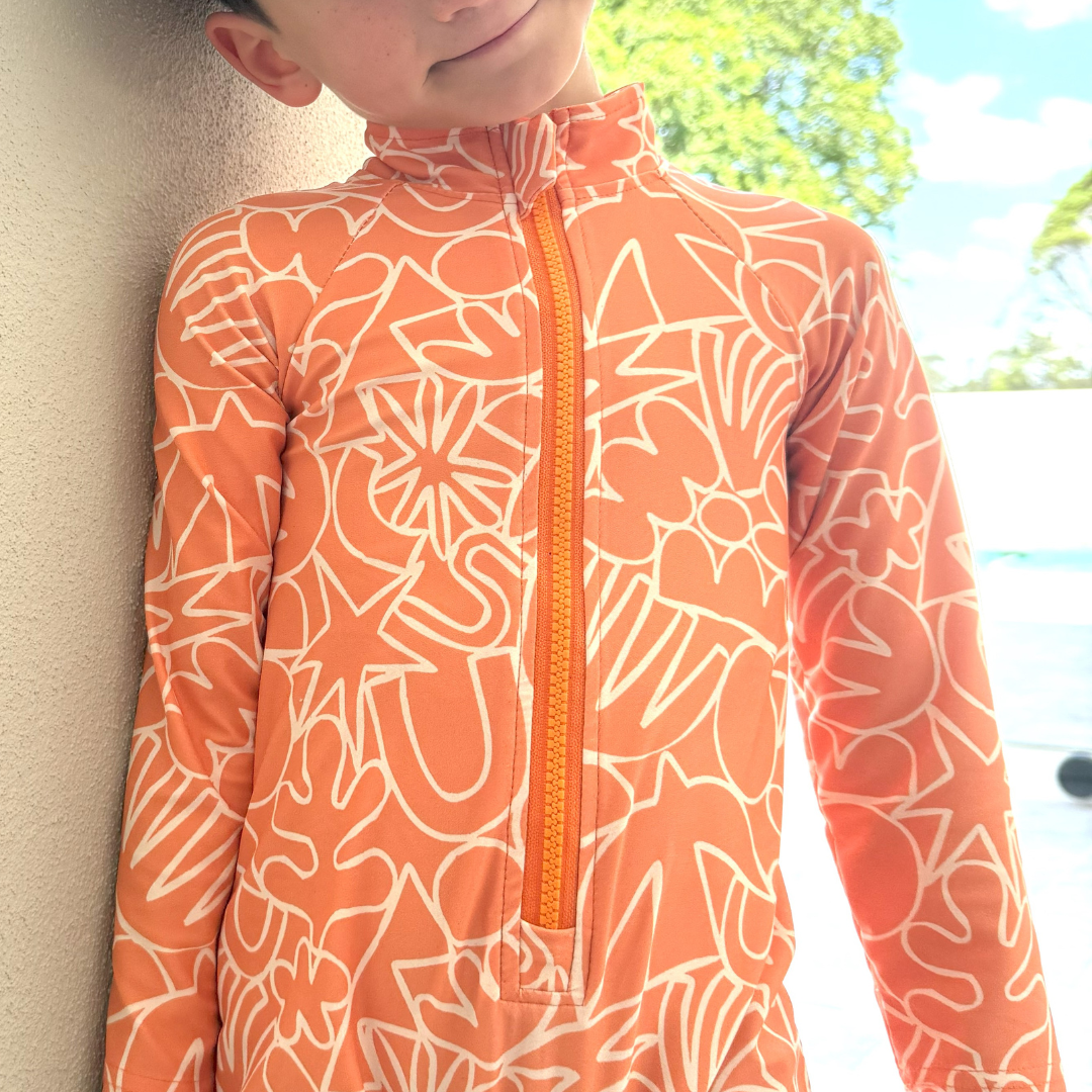 Long Sleeve Unisex One Piece with Zipper - Cove