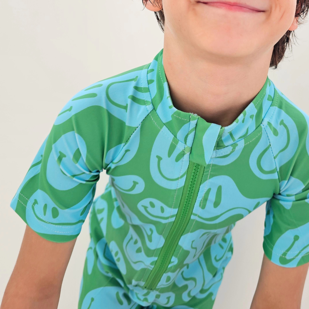 Short Sleeve Unisex One Piece with Zipper - Lewis